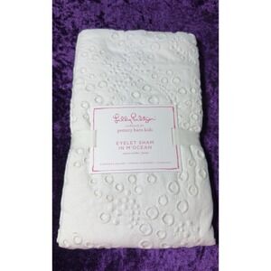 Pottery Barn Lilly Pulitzer Ocean Eyelet EURO Sham White